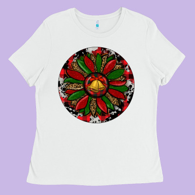 Sunflower Christmas Ladies Tee Designed By Ranaportraitstore