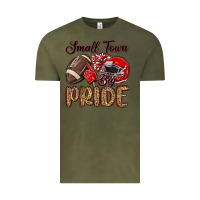 Vintage Olive small town big pride red Vintage Tee - MaliasSmallBusiness
