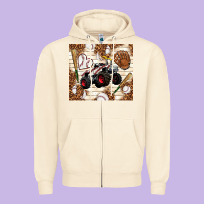 Baseball Crusher Zipper Hoodie Designed By Tumblerdesignbyshophia