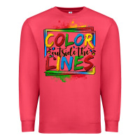 Cardinal color outside the lines autism Premium Sweatshirt - OliviaCreatesArt