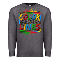 Charcoal Heather color outside the lines autism Premium Sweatshirt - OliviaCreatesArt