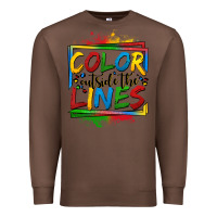 Chestnut color outside the lines autism Premium Sweatshirt - OliviaCreatesArt