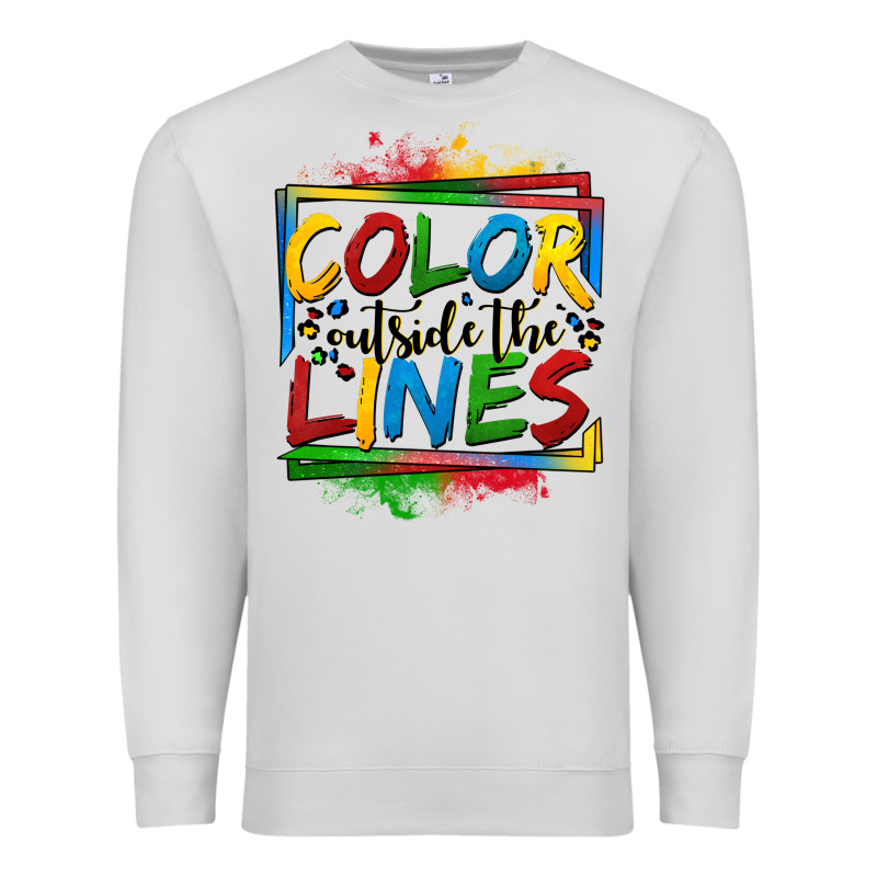 Color Outside The Lines Autism Premium Sweatshirt by OliviaCreatesArt | Teevron