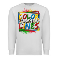 Dove Grey color outside the lines autism Premium Sweatshirt - OliviaCreatesArt
