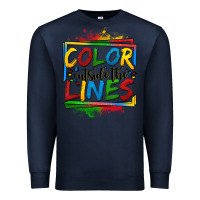 Navy color outside the lines autism Premium Sweatshirt - OliviaCreatesArt