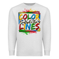 Oatmeal Heather color outside the lines autism Premium Sweatshirt - OliviaCreatesArt