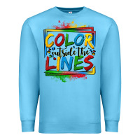 Ocean Blue color outside the lines autism Premium Sweatshirt - OliviaCreatesArt