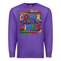 Purple color outside the lines autism Premium Sweatshirt - OliviaCreatesArt