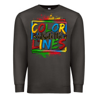 Smoke color outside the lines autism Premium Sweatshirt - OliviaCreatesArt