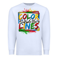 White color outside the lines autism Premium Sweatshirt - OliviaCreatesArt