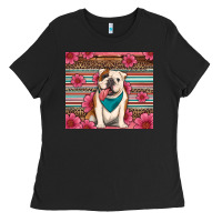 Black british bulldog floral serape tumbler Ladies Tee - Artiststas