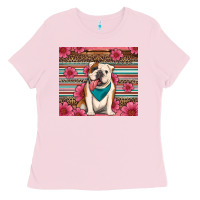 Bubblegum Pink british bulldog floral serape tumbler Ladies Tee - Artiststas