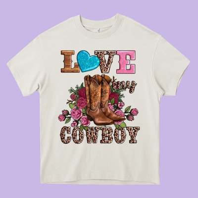Valentines Day Love My Cowboy Heavy Core Tee Designed By Adodesignshop