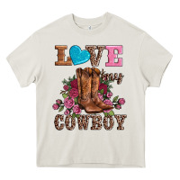 Cream valentines day love my cowboy Heavy Core Tee - AdoDesignShop