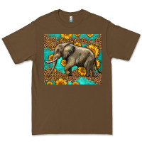 Cacao western sunflowers elephant Premium Tee - LillyAllenDesigns