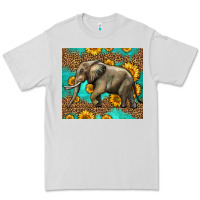 Dove Grey western sunflowers elephant Premium Tee - LillyAllenDesigns