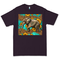 Plum western sunflowers elephant Premium Tee - LillyAllenDesigns