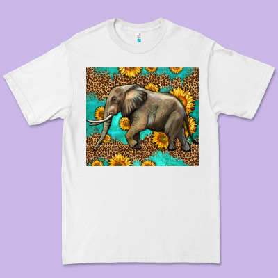 Western Sunflowers Elephant Premium Tee Designed By Lillyallendesigns