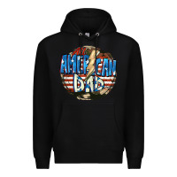 Black All american dad 4th of july Premium Hoodie - CowGirlArtShop