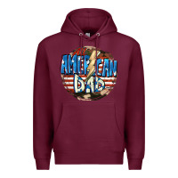 Burgundy All american dad 4th of july Premium Hoodie - CowGirlArtShop