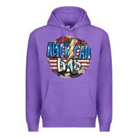 Purple All american dad 4th of july Premium Hoodie - CowGirlArtShop