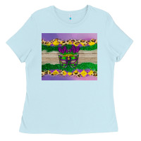Baby Blue mardi gras mask Ladies Tee - AdoDesignShop