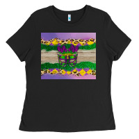 Black mardi gras mask Ladies Tee - AdoDesignShop
