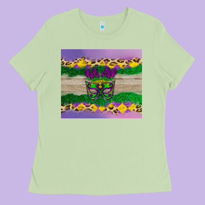 Mardi Gras Mask Ladies Tee Designed By Adodesignshop