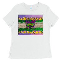 White mardi gras mask Ladies Tee - AdoDesignShop
