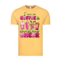 Vintage Mustard i run on coffee and christmas cheer Vintage Tee - MaliasSmallBusiness