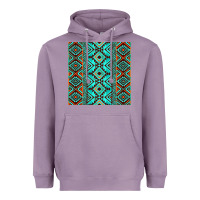 Lavender Aztec Turquoise Pattern Heavyweight Hoodie - CowCowDesign