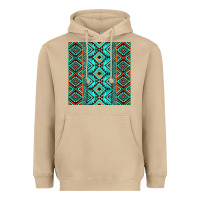 Mushroom Aztec Turquoise Pattern Heavyweight Hoodie - CowCowDesign