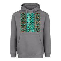 Storm Aztec Turquoise Pattern Heavyweight Hoodie - CowCowDesign