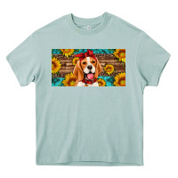 Arona beagle with sunflowers license plate Heavy Core Tee - Artiststas