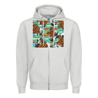 Dove Grey serape cowhide and leopard with glitter Zipper Hoodie - TumblerDesignByShophia