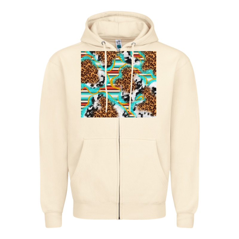 Serape Cowhide And Leopard With Glitter Zipper Hoodie by TumblerDesignByShophia | Teevron