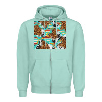 Seafoam serape cowhide and leopard with glitter Zipper Hoodie - TumblerDesignByShophia