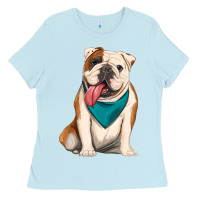 Baby Blue english bulldog Ladies Tee - Artiststas