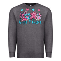 Charcoal Heather xoxo hugs and kisses paws olivia Premium Sweatshirt - OliviaCreatesArt