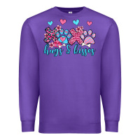 Purple xoxo hugs and kisses paws olivia Premium Sweatshirt - OliviaCreatesArt