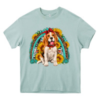 Arona beagle turquoise and sunflowers rainbow Heavy Core Tee - Artiststas