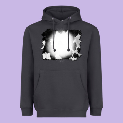 Cowhide Bleached Heavyweight Hoodie Designed By Cowcowdesign