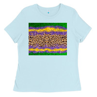 Baby Blue mardi gras leopard Ladies Tee - AdoDesignShop