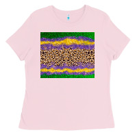 Bubblegum Pink mardi gras leopard Ladies Tee - AdoDesignShop