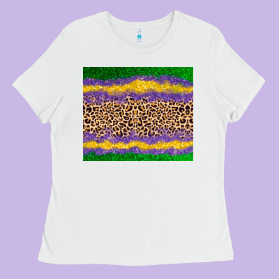 Mardi Gras Leopard Ladies Tee Designed By Adodesignshop