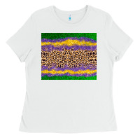 White mardi gras leopard Ladies Tee - AdoDesignShop