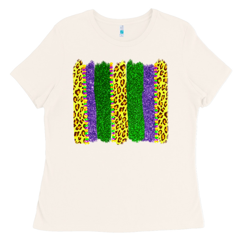 Mardi Gras Leopard Brushstrokes Ladies Tee by AdoDesignShop | Teevron