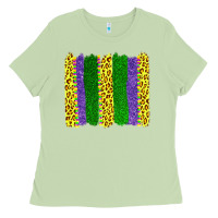 Matcha mardi gras leopard brushstrokes Ladies Tee - AdoDesignShop