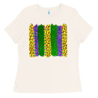 Bone mardi gras leopard brushstrokes Ladies Tee - AdoDesignShop