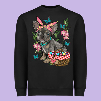 Easter French Bulldog Heavyweight Sweatshirt Designed By Ranaportraitstore